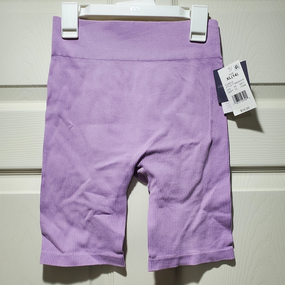 Grayson Threads Kids Light Purple Ribbed Shorts